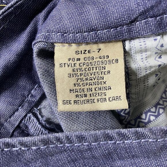 CELEBRITY PINK Denim Sailor Low Rise Wide Leg Dungaree Jeans Womens 7 Dark Blue - Picture 5 of 15